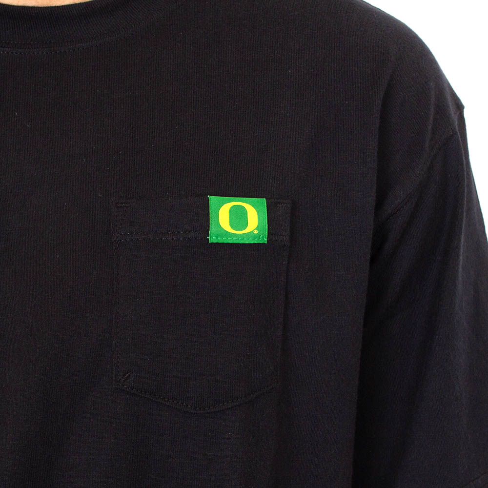 Classic Oregon O, Nike, Black, Crew Neck, Cotton, Men, Heavy cotton, Max 90, Pocket, T-Shirt, 891667